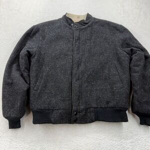 American Jac Sherpa Lined Bomber Jacket Charcoal Gray Mens XL 46 Made in USA